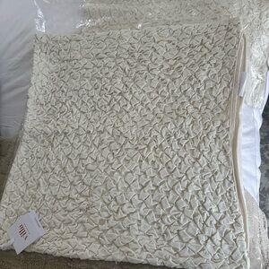 Textured Cream Pillow Cover West Elm Villa 22x22 New